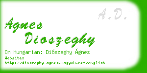 agnes dioszeghy business card