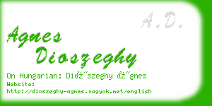 agnes dioszeghy business card